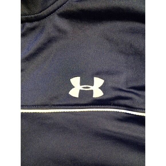 Under Armour Men’s Blue LG White Full-Zip Track Jacket Activewear - Picture 2 of 13